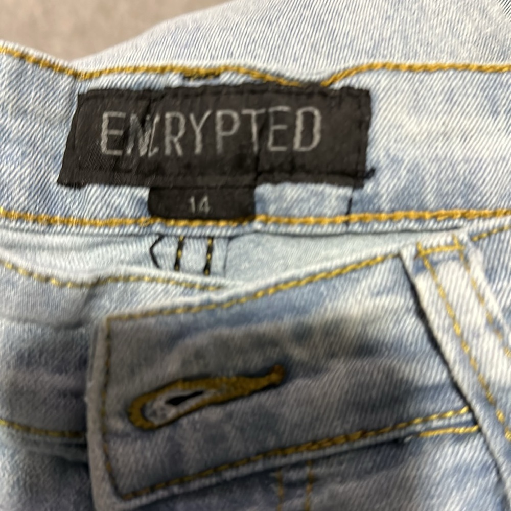 Encrypted Jeans size 14 manufacturer tears & patches * bundles and offers * - Picture 3 of 3